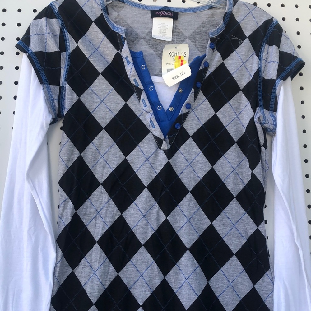 New! Anxiety Checker long Sleeve top size Medium New